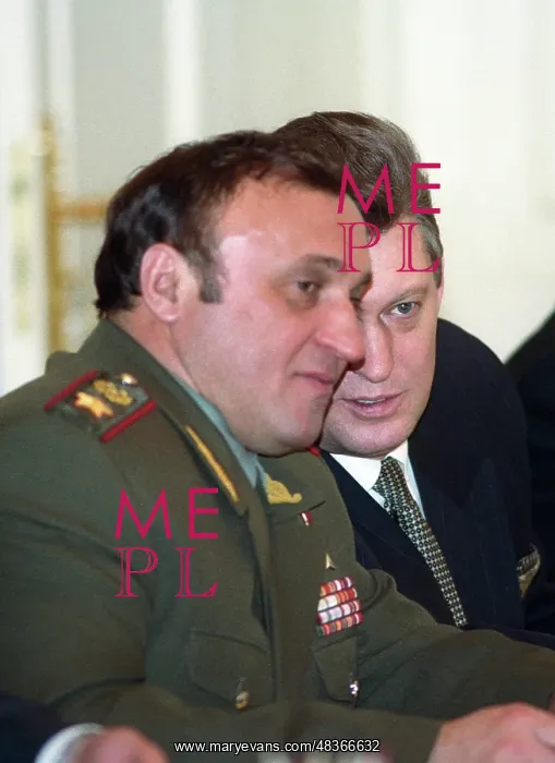: Russian Minister of Defence Pavel Grachev and : Russian Minister of Defence Pavel Grachev and