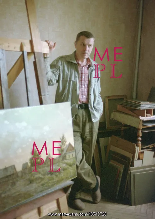 : Russian painter Vadim Dementyev studio, 1992 : Russian painter Vadim Dementyev studio, 1992