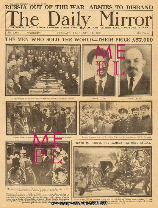 : Russian peace treaty with Germany, WW1 : Russian peace treaty with Germany, WW1