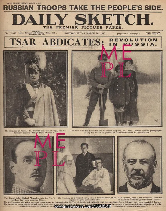 : Russian Revolution and Abdication of Tsar Nicholas II : Russian Revolution and Abdication of Tsar Nicholas II