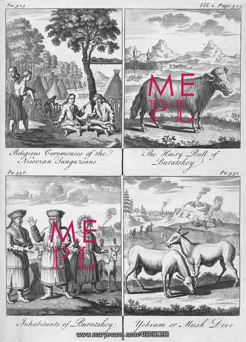 : Four Russian scenes with people and animals : Four Russian scenes with people and animals