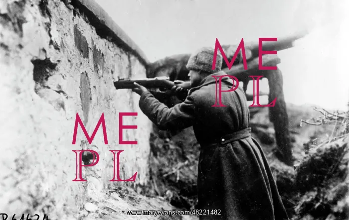 : Russian soldier defending a village : Russian soldier defending a village