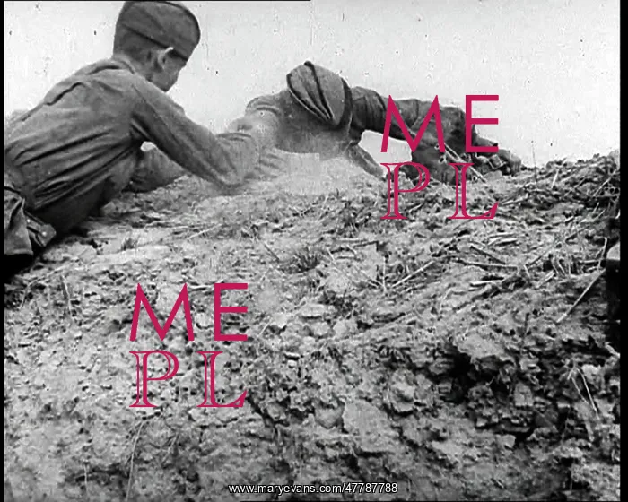 : Russian Soldiers Clambering Over a Mound : Russian Soldiers Clambering Over a Mound