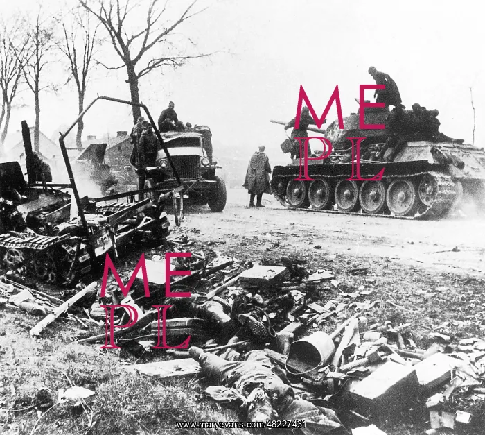 : Russian T-34 tanks at Berlin : Russian T-34 tanks at Berlin