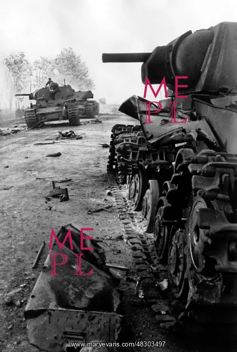 : Russian tanks shot down, 1941 : Russian tanks shot down, 1941