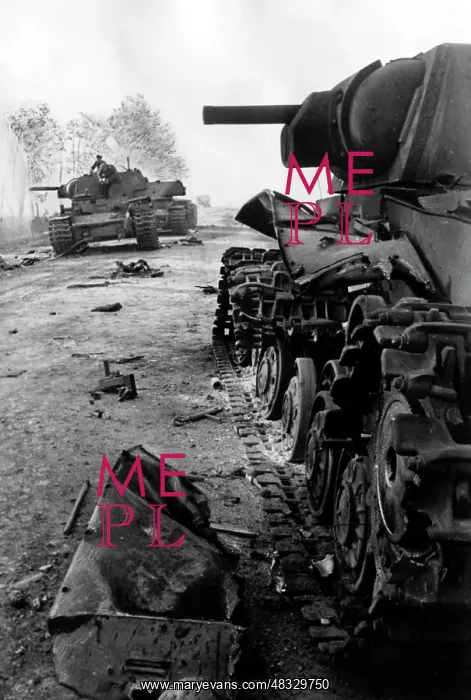 : Russian tanks shot down, 1941 : Russian tanks shot down, 1941