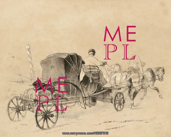 : A Russian tarantass, pulled by three horses : A Russian tarantass, pulled by three horses
