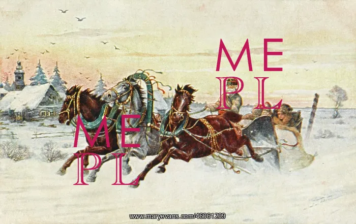 : Russian troika in the snow : Russian troika in the snow