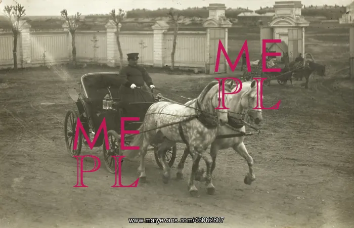 : Russian two-horse open carriage : Russian two-horse open carriage