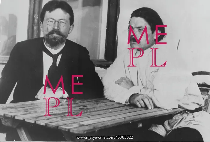 : The Russian writers Anton Chekhov (left) and Maxim : The Russian writers Anton Chekhov (left) and Maxim