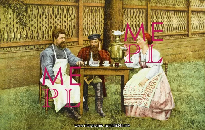 : Russians drinking tea : Russians drinking tea