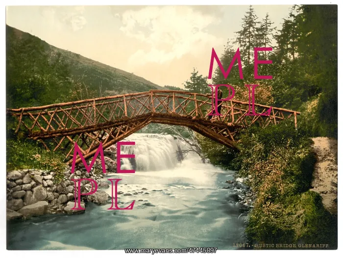 : Rustic Bridge in Glenariff. County Antrim, Ireland : Rustic Bridge in Glenariff. County Antrim, Ireland