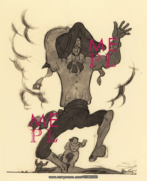 : Rustic man running with a saddle on his head : Rustic man running with a saddle on his head