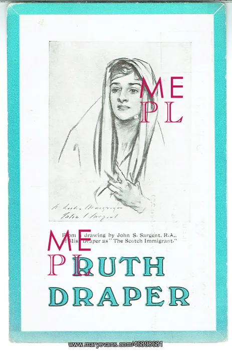 : Ruth Draper, from a drawing by John S. Sargent : Ruth Draper, from a drawing by John S. Sargent