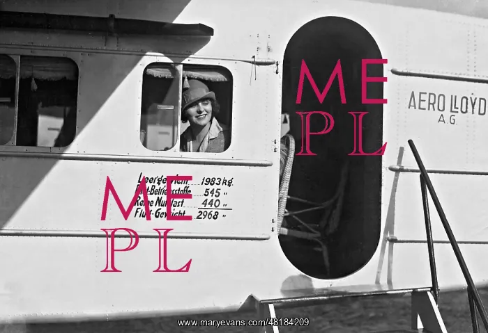 : Ruth Weyher in a plane : Ruth Weyher in a plane