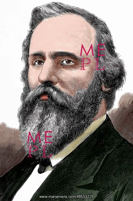 : Rutherford B. Hayes (1822-1893). Engraving. Colored : Rutherford B. Hayes (1822-1893). Engraving. Colored