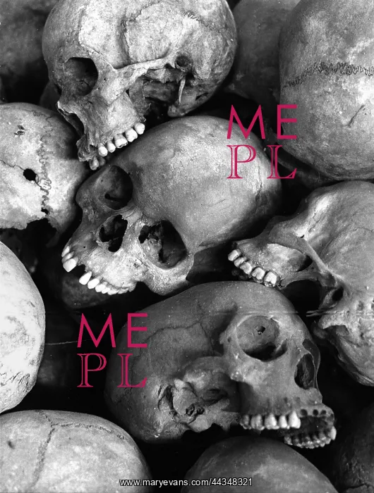 : Rwanda, Kigali, 2002: Sculls and bones of thiose killed : Rwanda, Kigali, 2002: Sculls and bones of thiose killed