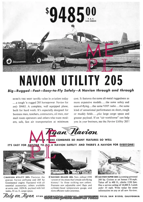 : Ryan Navion Utility 205 : Ryan Navion Utility 205