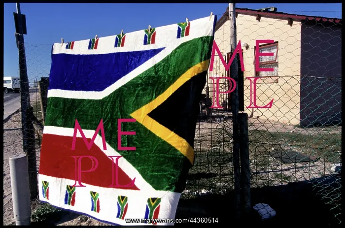 : S. A. flag, blanket, Tafelsig, Mitchells Plain, Cape Town, Wester : S. A. flag, blanket, Tafelsig, Mitchells Plain, Cape Town, Wester