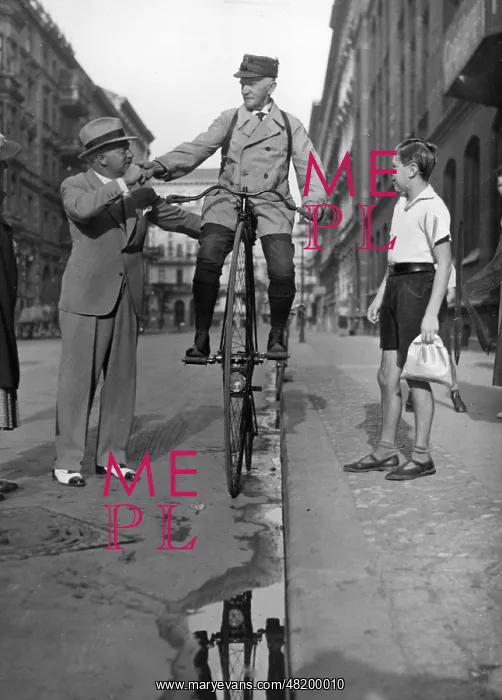 : SA-man on a penny farthing in Berlin, 1933 : SA-man on a penny farthing in Berlin, 1933