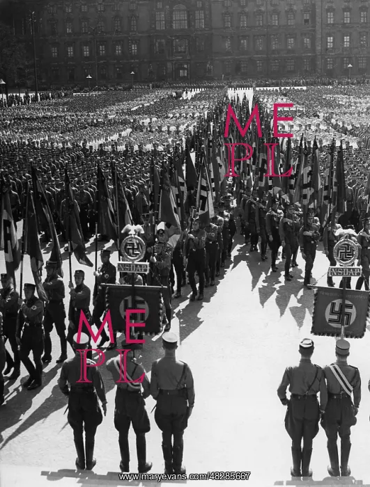 : The SA marching at the Berlin City Palace, 1940 : The SA marching at the Berlin City Palace, 1940