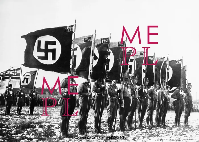 : SA men with flags in Berlin Marienfelde, 1933 : SA men with flags in Berlin Marienfelde, 1933