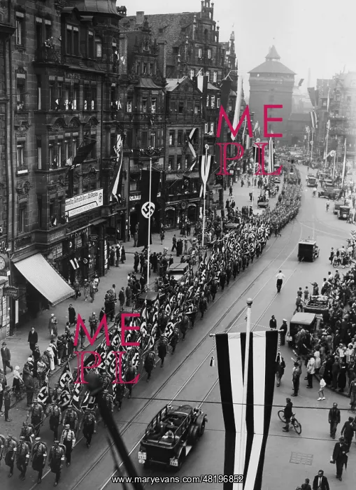 : SA parade on the streets of Nuremberg during the Ralley of : SA parade on the streets of Nuremberg during the Ralley of