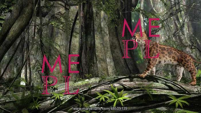 : Saber-Toothed Tiger in a prehistoric forest : Saber-Toothed Tiger in a prehistoric forest