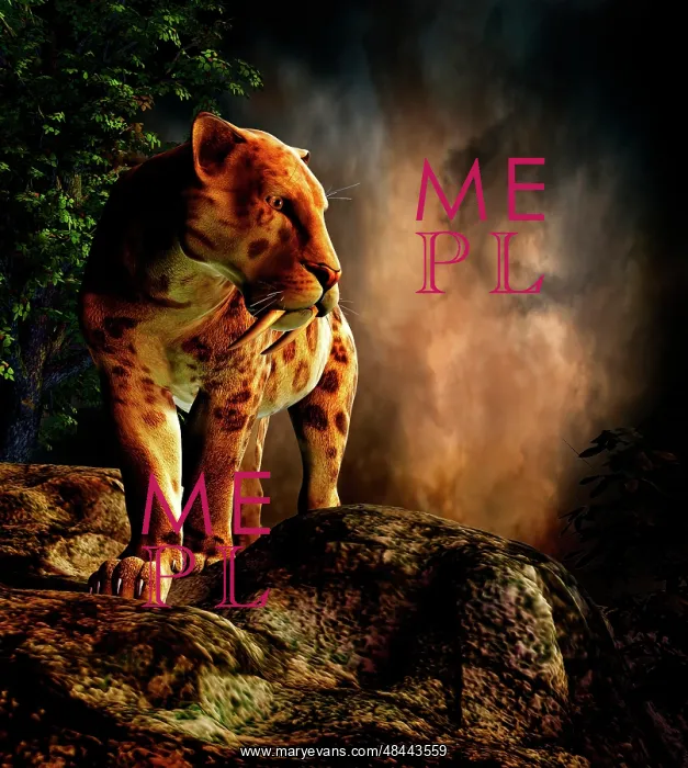 : Sabre-toothed cat on the prowl : Sabre-toothed cat on the prowl