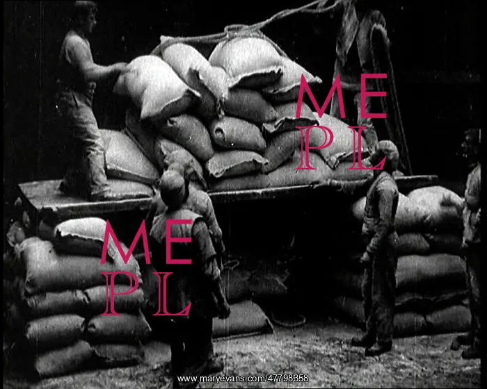: Sacks Of Food Being Moved Around Ships As Part : Sacks Of Food Being Moved Around Ships As Part