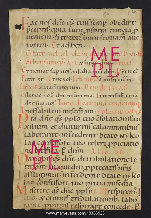 : Sacramentary (Fragment) : Sacramentary (Fragment)