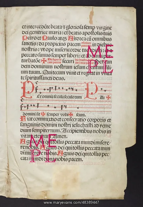 : Sacramentary (Incunable Fragment) : Sacramentary (Incunable Fragment)