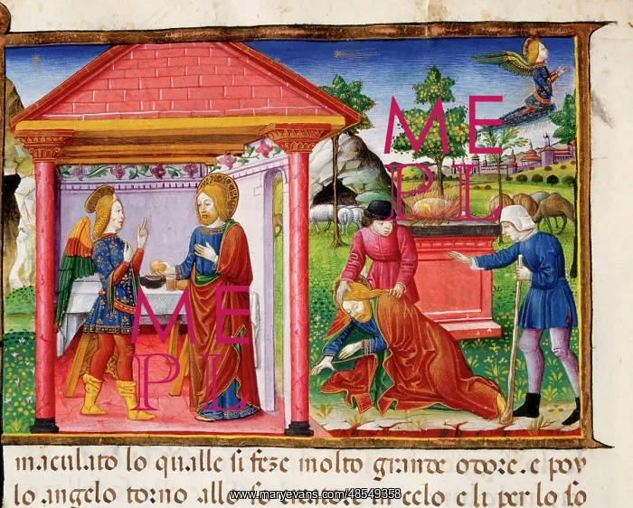 : Sacrifice of Joachim and faintness. Codex of Predis (1476) : Sacrifice of Joachim and faintness. Codex of Predis (1476)