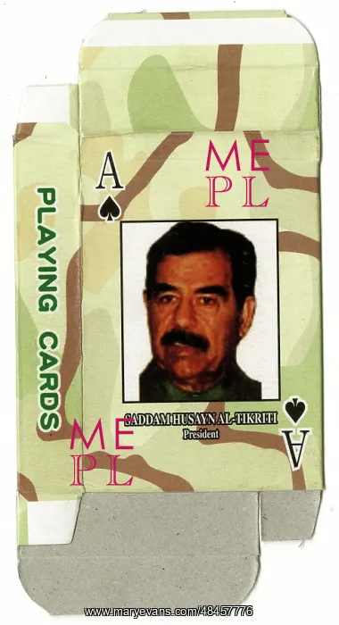 : Saddam Hussein, Iraq War Most Wanted Playing Card box : Saddam Hussein, Iraq War Most Wanted Playing Card box