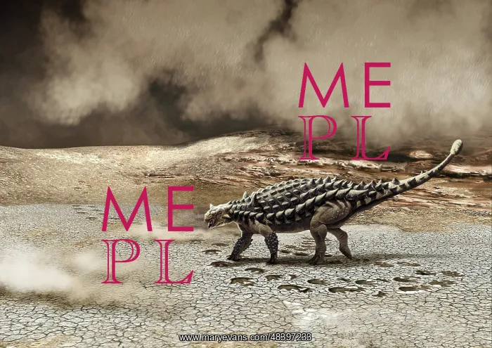 : A Saichania chulsanensis dinosaur is caught in a sandstorm : A Saichania chulsanensis dinosaur is caught in a sandstorm