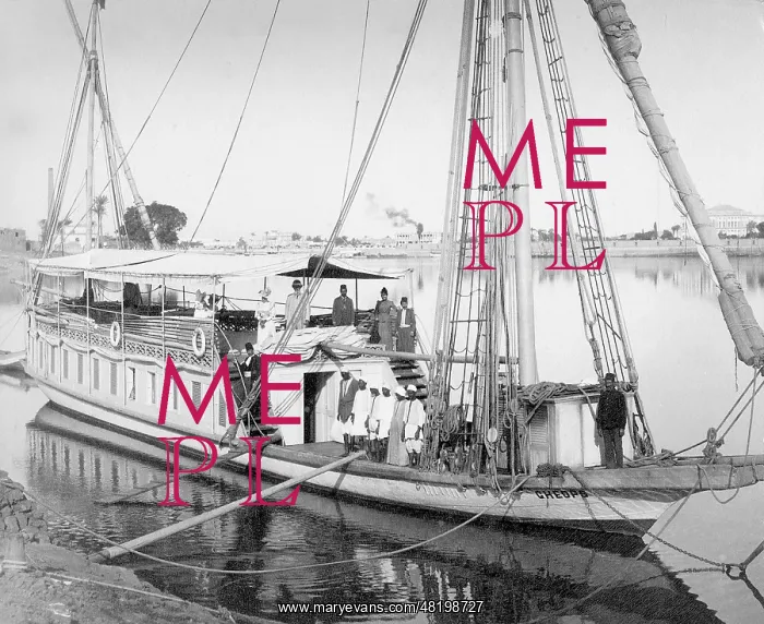 : Sail boats on the Nile, around 1910 : Sail boats on the Nile, around 1910