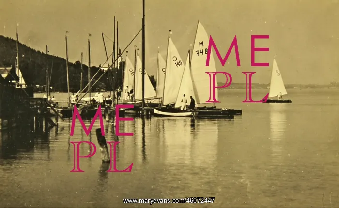 : Sailing at the Attersee. Several sailboats at the : Sailing at the Attersee. Several sailboats at the