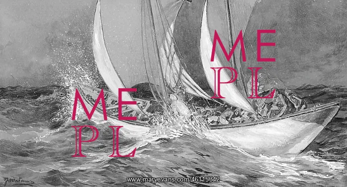 : Sailing boat in choppy sea with crew on board : Sailing boat in choppy sea with crew on board