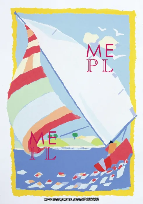  : Sailing Boat ' paper collage