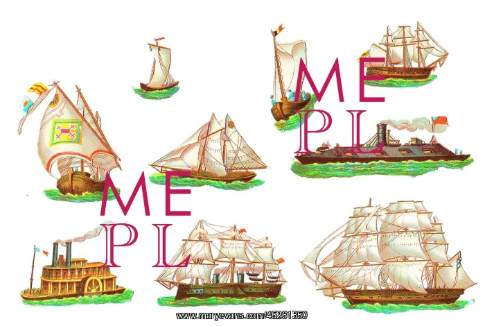 : Sailing boats and ships on nine Victorian scraps : Sailing boats and ships on nine Victorian scraps