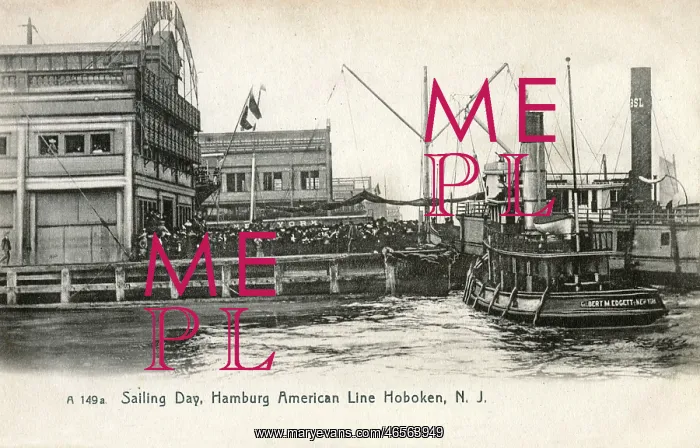  : Sailing Day, Hamburg American Line, Hoboken, New Jersey, USA