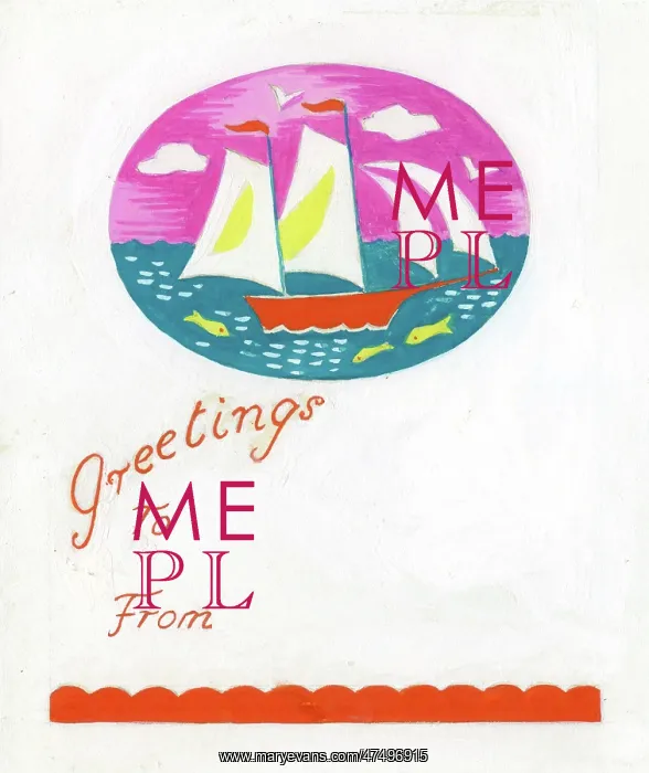 : Sailing Ship - greetings label : Sailing Ship - greetings label