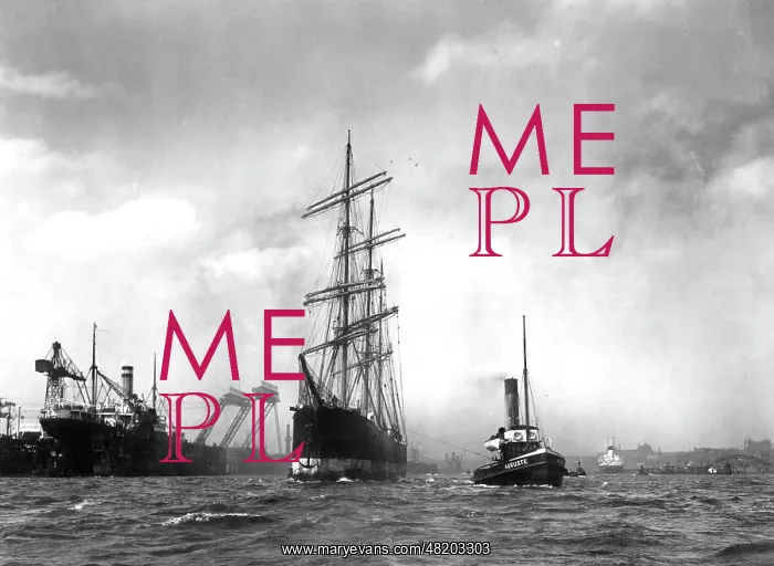  : A sailing ship in the port of Hamburg, 1935