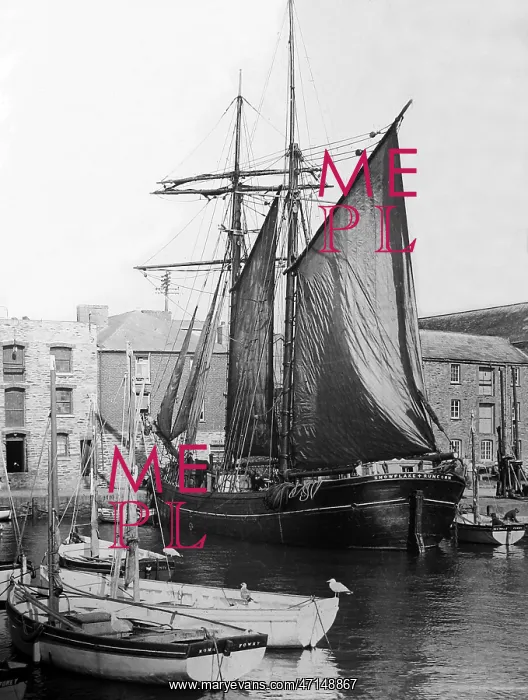 : Sailing ship Snowflake from Runcorn in Mevagissey : Sailing ship Snowflake from Runcorn in Mevagissey