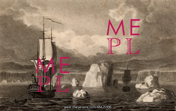: Sailing ships among icebergs in the Arctic Circle. 1815 : Sailing ships among icebergs in the Arctic Circle. 1815