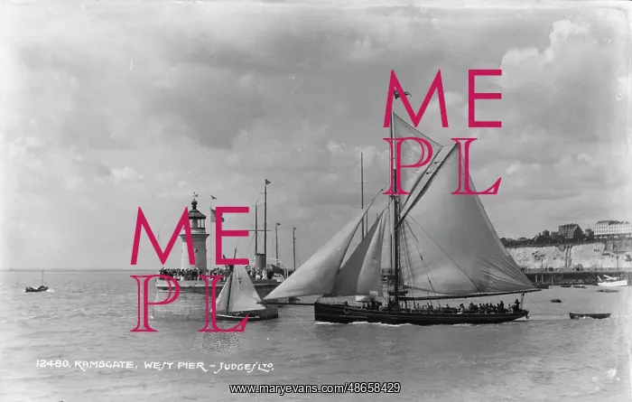 : Sailing Vessels at Ramsgate West Pier : Sailing Vessels at Ramsgate West Pier