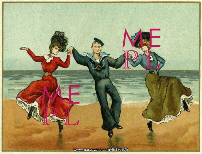 : Sailor dancing on the beach : Sailor dancing on the beach