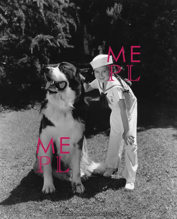 : Sailor girl and St. Bernard : Sailor girl and St. Bernard