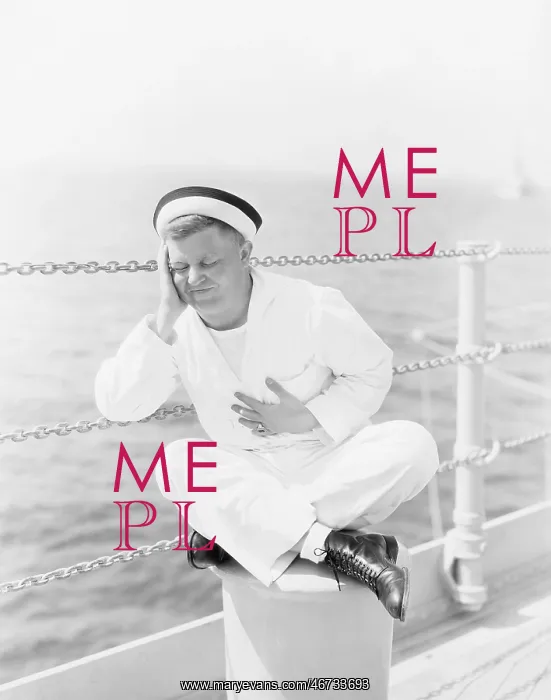 : Sailor suffering from stomach ache on the ship : Sailor suffering from stomach ache on the ship