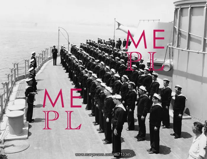 : Sailors at attention on naval ship : Sailors at attention on naval ship